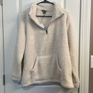 Natural Reflections Sherpa quarter zip sweater